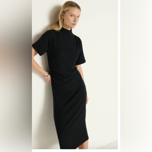 Nation LTD Classic Black Midi Dress - Picture 1 of 1